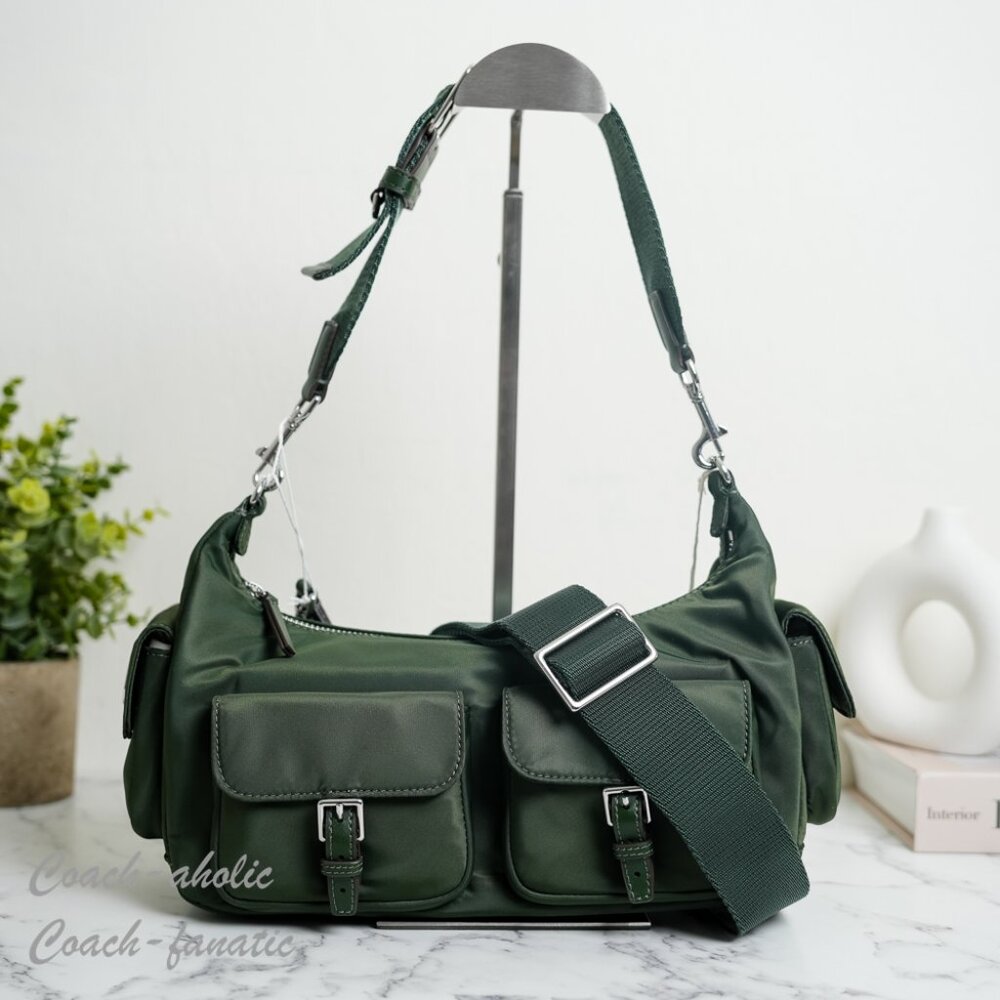 Tory Burch Nylon Convertible Shoulder Bag Crossbody in Basil NWT